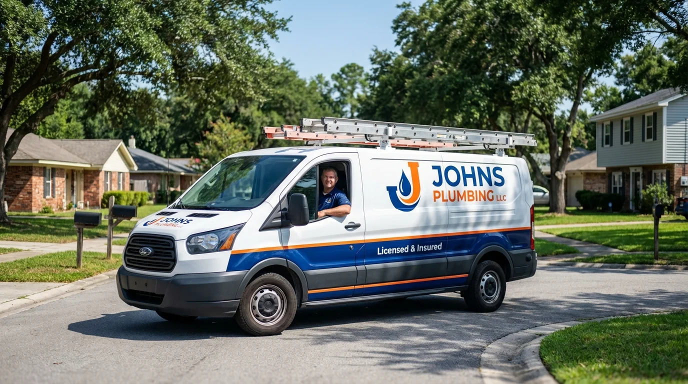 Johns Plumbing LLC service van in Basin, WY