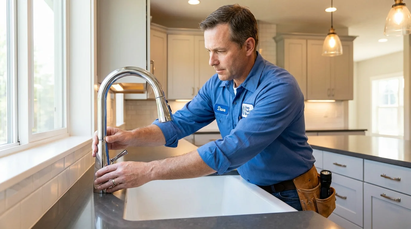 Kitchen faucet installation by Johns Plumbing LLC in Basin